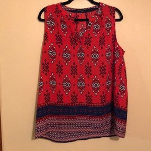 Geometric sleeveless blouse